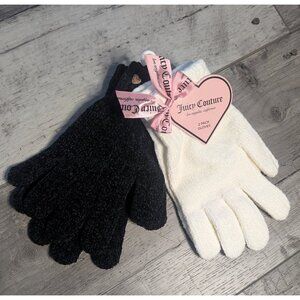 Juicy Couture Black and White Gloves Set